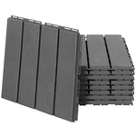 Quadrotte - Piastrelle per terrazza - Set da 9 - a incastro, installazione molto semplice - Quadrotte in plastica composita effetto legno nero