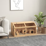 Cage hamster en bois habitat grand pour rongeur ventilation couvercle ouvrant et accessoires 85x45x44cm bois naturel
