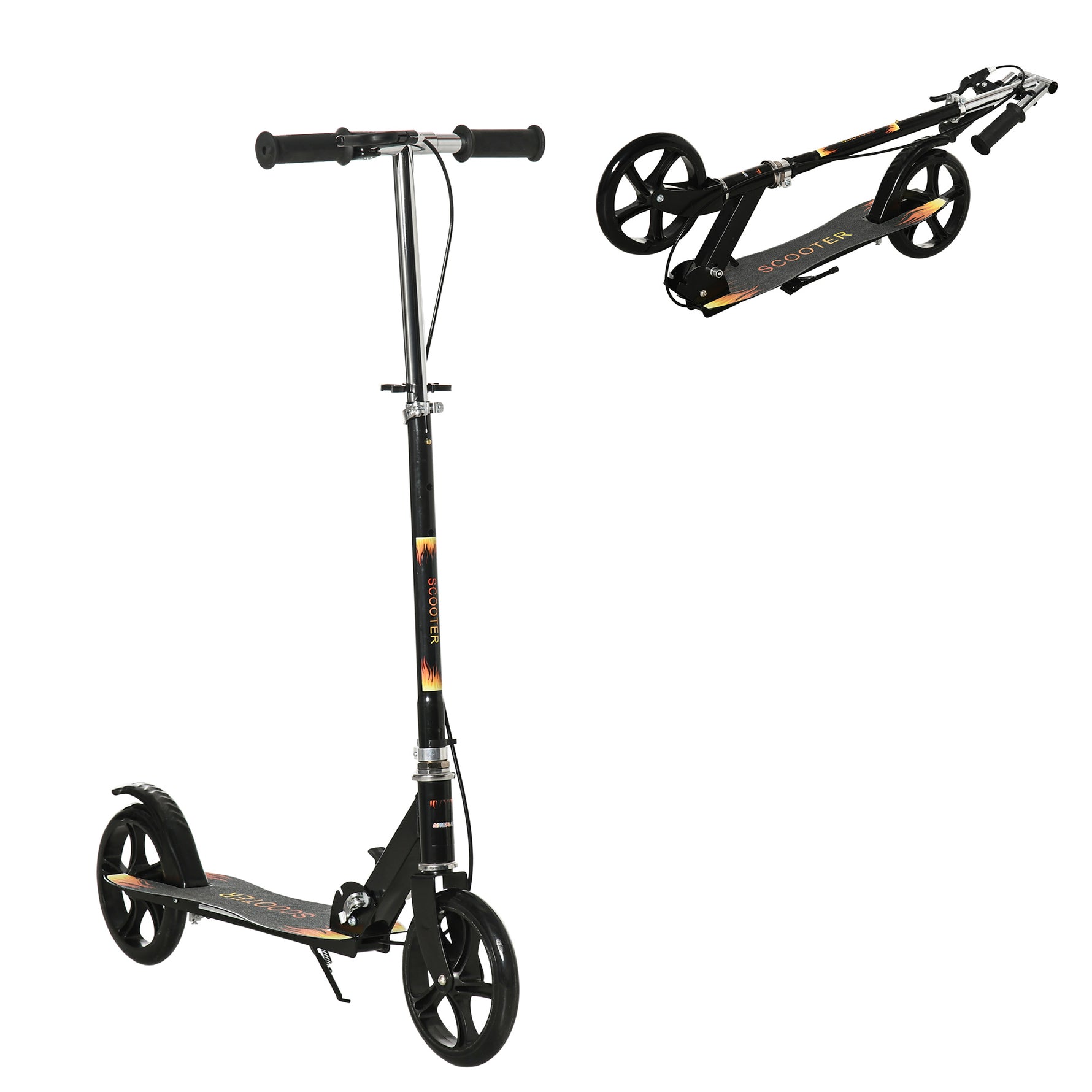 Trottinette pliable pour enfant avec guidon réglable en hauteur et double frein 86 x 35 x 93-103 cm noir