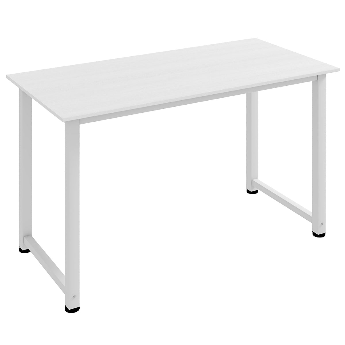 Table d'ordinateur table de salle à manger 120L x 60l x 76H cm Multifonction Grand Plateau Blanc cadre en métal