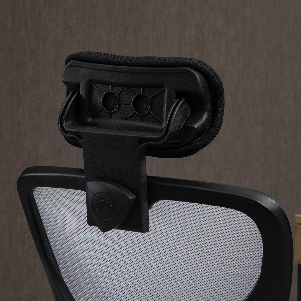 Fauteuil de bureau, chaise de bureau en maille avec hauteur réglable, dossier inclinable, 62x67x118cm, noir et blanc