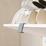 Meuble à chaussures, armoire à chaussures étroite, 3 tiroirs rabattables, porte haute brillante, 60x24x127cm, blanc