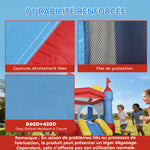 Château gonflable avec souffleur, aire de jeux gonflable avec toboggans, trampoline, piscine à balles, multicolore