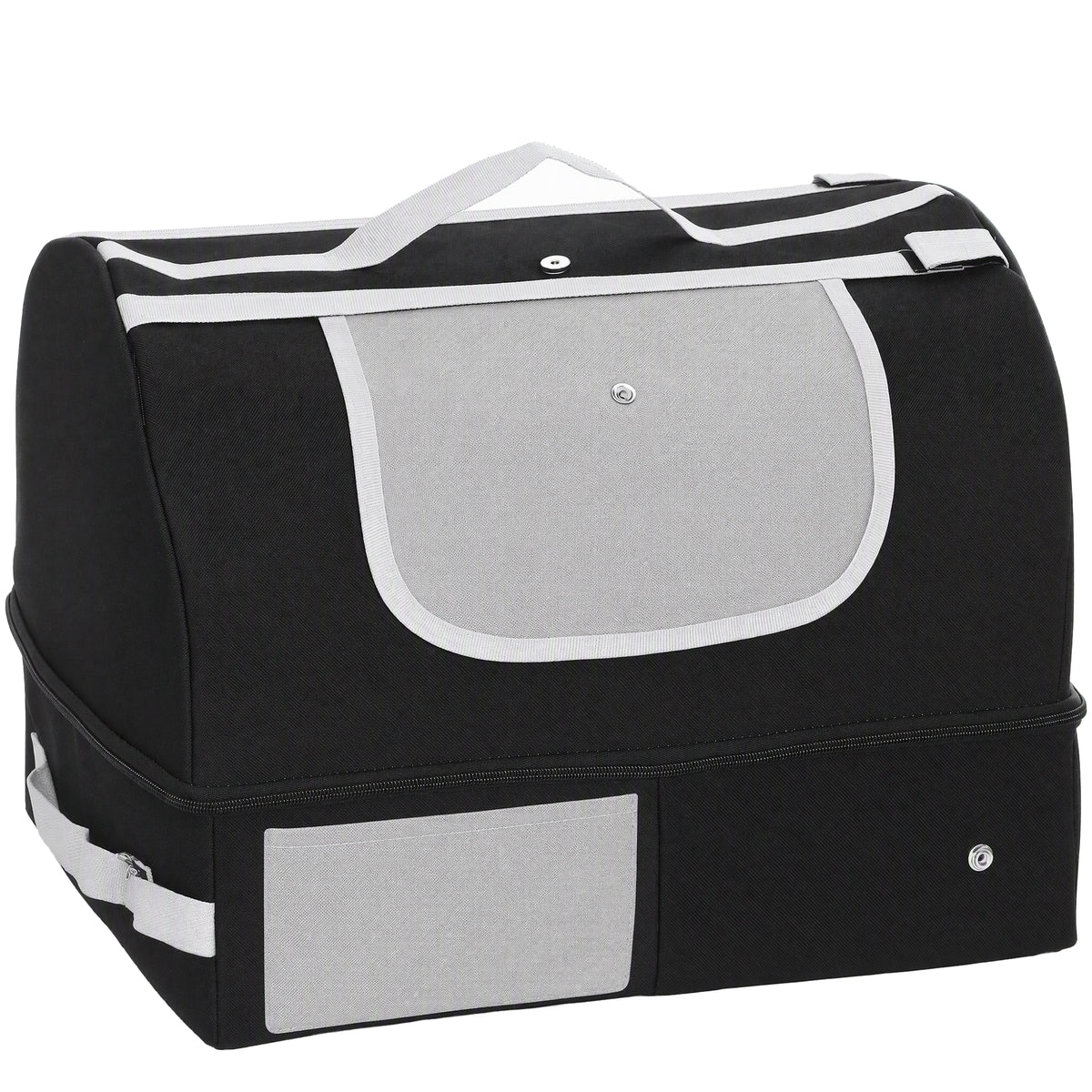 Foldable Cat Litter Box Portable Travel Litter Box 600D Oxford Waterproof Leak-Proof Zippered Cover 43x33x34cm Black
