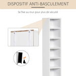 Lot de 2 étagères colonnes Armoire de Rangement CD-DVD 6 + 6 Compartiments dim. 21L x 19l x 88H cm capacité Max. 160 CD Blanc