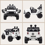 Kids' Electric Car, Rear-Wheel Drive, 12V, 5 km/h Max, Remote Control Included, Light and Sound Effects, Dim. 100L x 65W x 72H cm, White