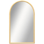 Miroir mural arche, 110 x 65 cm Cadre en bois, Miroir arqué pour le salon, la chambre, l'entrée, bois naturel