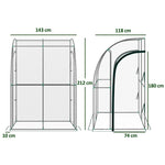 Serre de Jardin adossée serre adossée 2 portes zippées enroulables acier PVC transparent