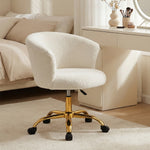 Chaise de bureau fauteuil de bureau ergonomique réglable en hauteur siège confortable pivotante piètement acier blanc