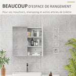 Armoire murale de salle de bain miroir placard de rangement 2 portes 3 niveaux étagère réglable 60 x 15 x 60 cm blanc