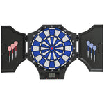 Cible jeu de fléchettes électronique refermable 2 portes 31 jeux jusqu'à 8 joueurs affichage LCD haut-parleur noir