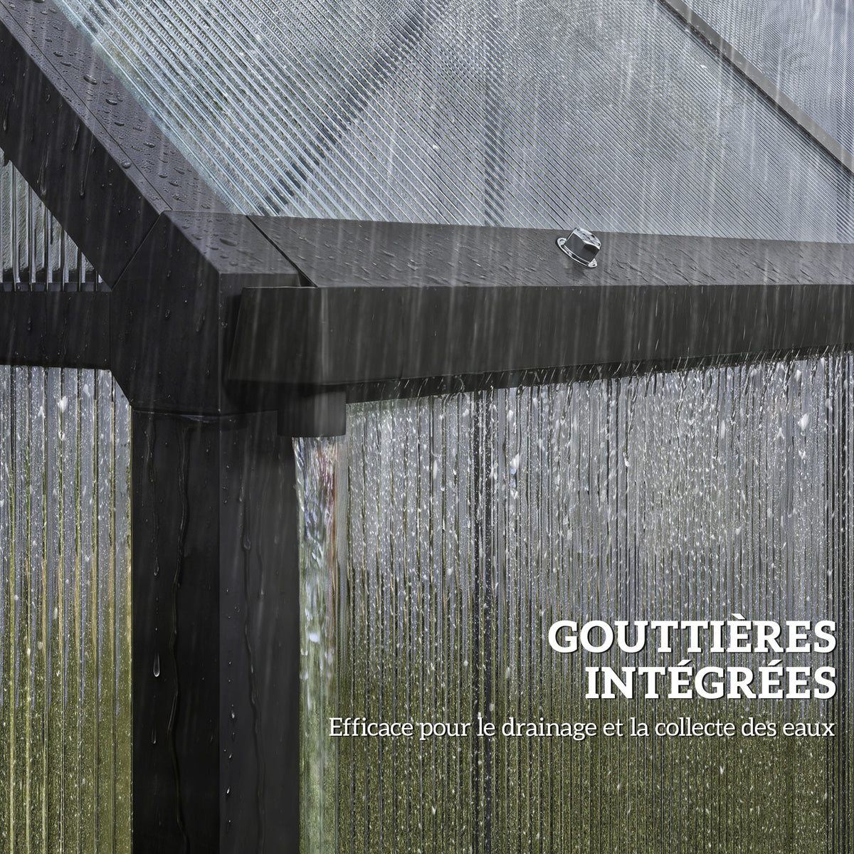 Serre de Jardin en Aluminium Polycarbonate, Montage Rapide, Fenêtre Réglable, Porte Battante, 178x168x195cm, Transparent
