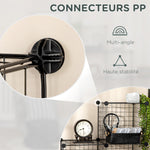 Étagère cube modulable DIY avec 9 compartiments en treillis métallique pour salon, chambre à coucher, noir