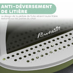 Maison de toilette pour chat bac à litière fermé chat poignée de transport porte translucide 40,5 x 52 x 39 cm vert