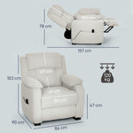 Fauteuil relax électrique fauteuil inclinable port USB repose-pieds poches latérales télécommande 86x90x103cm beige