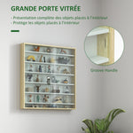 Vitrine pour collection vitrine murale 80 x 9,5 x 83 cm 6 étagères réglables en hauteur 2 portes coulissantes en verre