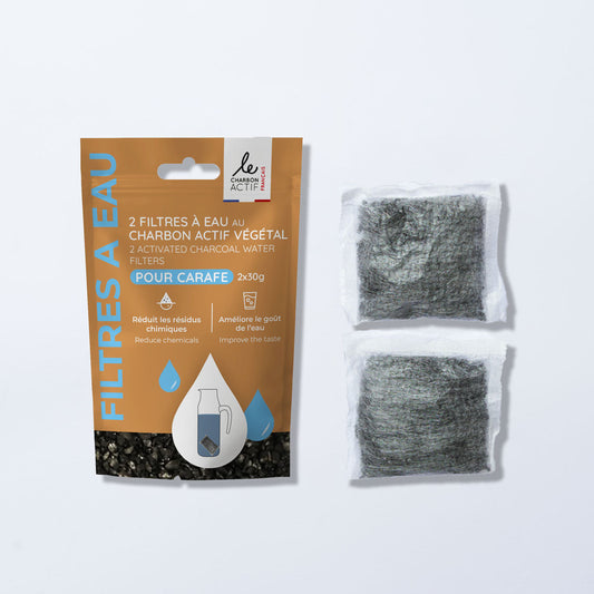 Lot de 2 filtres à eau au charbon végétal actif