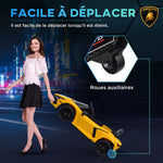 Voiture électrique 12V sous licence Lamborghini Revue véhicule électrique télécommande vitesse 3-5 km/h 3-5 ans jaune