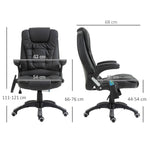 Fauteuil de bureau massant et chauffant électrique fauteuil bureau ergonomique revêtement synthétique noir