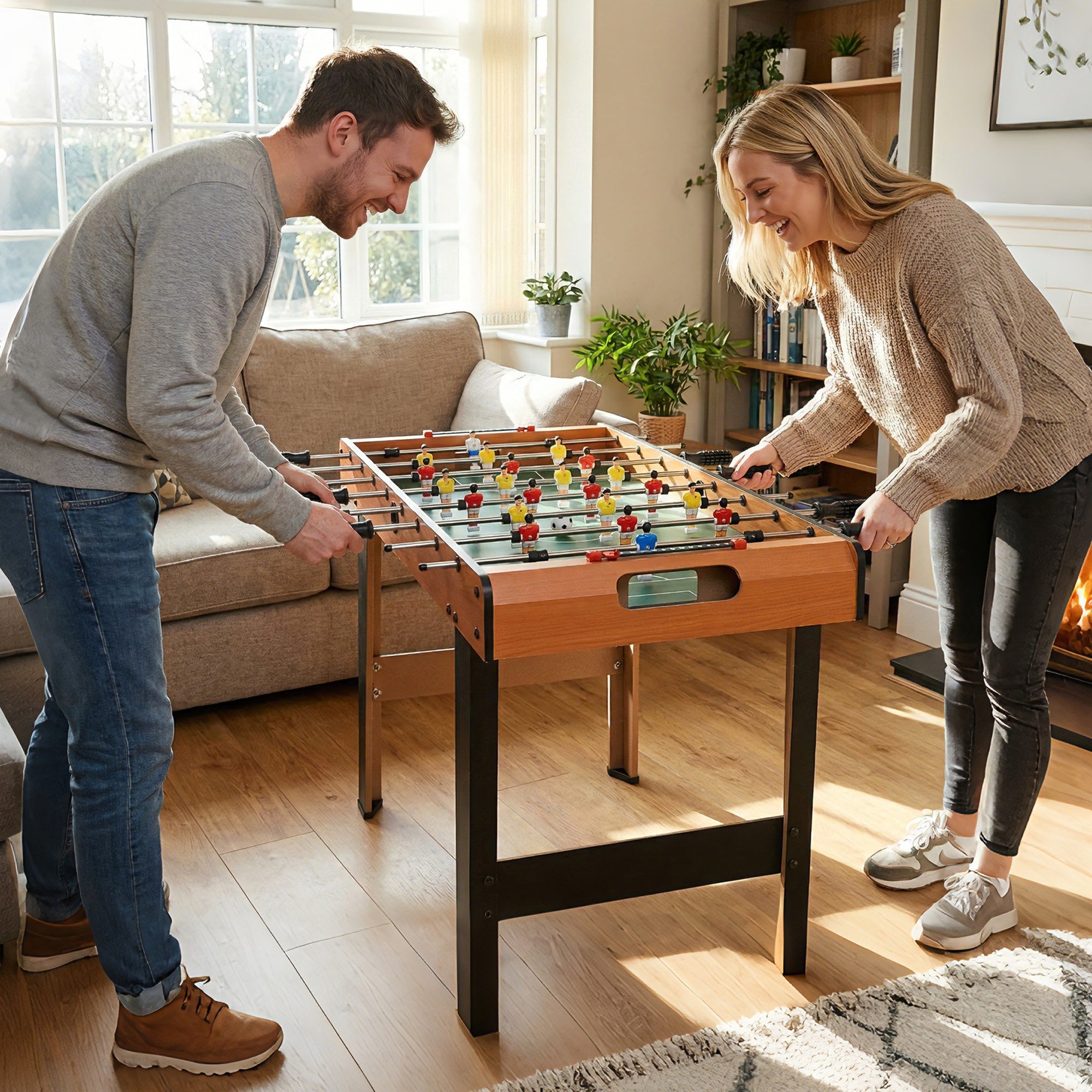 Mini foosball table, MDF, 22 players, 2 balls, 2 scoreboards, 84.5L x 40W x 61.2H cm