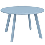 Petite table basse ronde, table d'appoint avec patins antidérapants, cadre en métal, pour jardin, Ø 70 x 42 cm, bleu