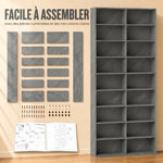 Rangements pour CD et DVD 18 compartiments capacité max. 640 CD/360 DVD 430 Blu-ray 78,5 x 24 x 175 cm gris clair