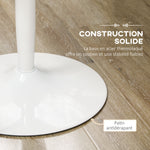 Tavolo da pranzo rotondo per 2 persone, tavolo da cucina in stile moderno con base in acciaio, Ø 80 x 75 cm, bianco