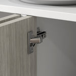 Aparador de cocina mueble de almacenaje 2 armarios con estantes ajustables, 121 x 37 x 75 cm, blanco y aspecto de madera gris