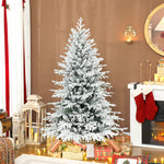 Sapin de Noël artificiel floqué de neige 180 cm, arbre de Noël avec 1815 branche, support en métal pliable, vert
