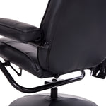Elektrische, draaibare en verstelbare massage- en relaxfauteuil met voetensteun, bekleed met zwart kunstleer