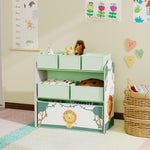 Meuble rangement enfant à 3 niveaux, étagère de rangement pour jouets enfants avec 6 boîtes en tissu amovibles, vert