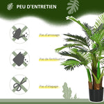 Künstliche Palme H. 1 m Kunstbaum Stamm Äste Flechten Blätter sehr realistisch Topf inklusive