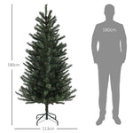 Sapin de Noël artificiel 180 cm Arbre de Noël avec support en acier pliable, 467 Branches, décoration de Noël, Vert