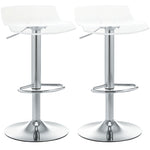 Lot de 2 tabourets de bar design contemporain assise acrylique et piètement métal - pivotant 360° - hauteur réglable avec repose-pieds - transparent