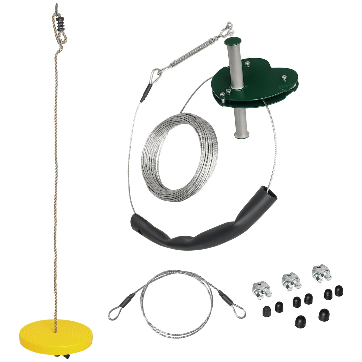 Kits de tyroliennes pour enfants 6-10 ans poignée antidérapante corde réglable dispositif de protection d'arbre