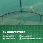 Serre Tunnel de Jardin Serre Maraîchère Acier Galvanisé Ø25mm et Structure Renforcée 395x595x199cm Vert