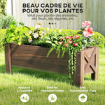 Jardinière sur Pieds bac à Fleurs dim. 100L x 36l x 36H cm Inserts d'irrigation Inclus Bois Massif Sapin traité-3