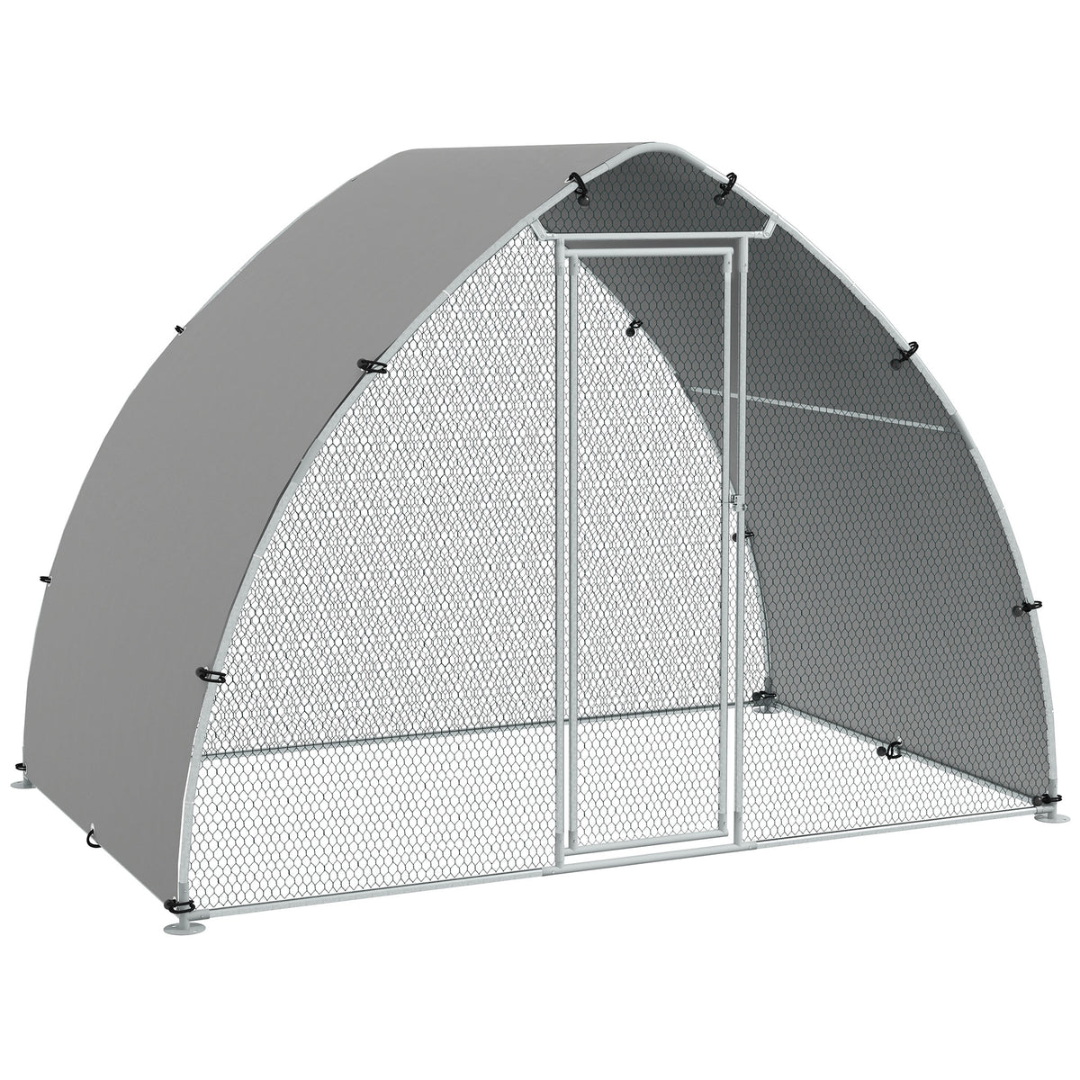 Grand enclos poulailler chenil volière extérieure 5,75m² toit anti-UV toit anti-UV, acier galvanisé, porte verouillable
