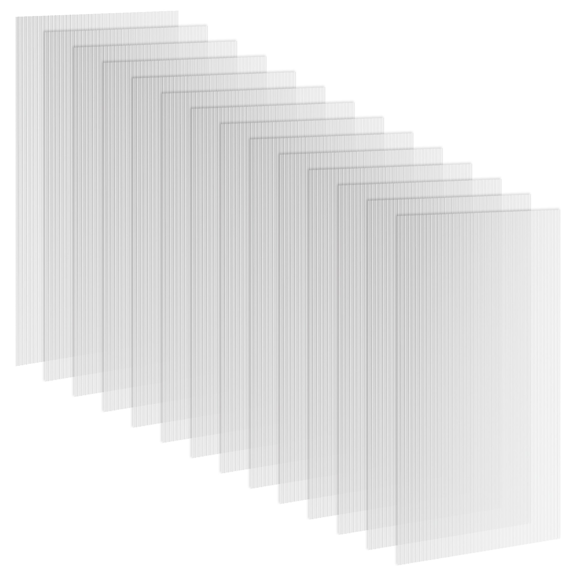 14 panneaux de polycarbonate alvéolaire 4 mm, résistant aux UV, personnalisable, dim. d'un panneau 121L x 61l cm