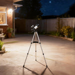 Télescope astronomique adultes et débutants 70 mm, télescope réfracteur 40X/16X trépied réglable, 80 x 80 x 135 cm blanc