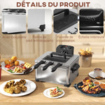 Friteuse 5 litres avec température et minuterie réglables 2000 W panier à huile amovible et fenêtre de visualisation