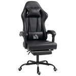 Ergonomische gamestoel, gamerstoel met masserende lendensteun, verstelbare rugleuning, in hoogte verstelbaar, zwart
