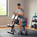 Banc de Musculation Pliable avec Hauteur et Inclinaison Réglables pour Entraînement Dos Bras, 96,6x68x69-110cm, Noir