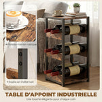 Casier à bouteilles pour 6 bouteilles, casier à vin avec étagères ondulées, 22 x 24 x 49,2 cm, brun rustique