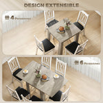 Tavolo da pranzo rettangolare allungabile per 4-6 persone, tavolo da cucina 70-140 cm, feltrini, grigio