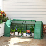 Serre de jardin mini serre serre à tomates 2 x 1 x 0,8 m porte zippée bâche PE acier vert