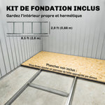 Abri de jardin 5,4 m² 2,77 x 1,95 x 1,92 m kit de fondation porte coulissante ventilations acier galvanisé, marron