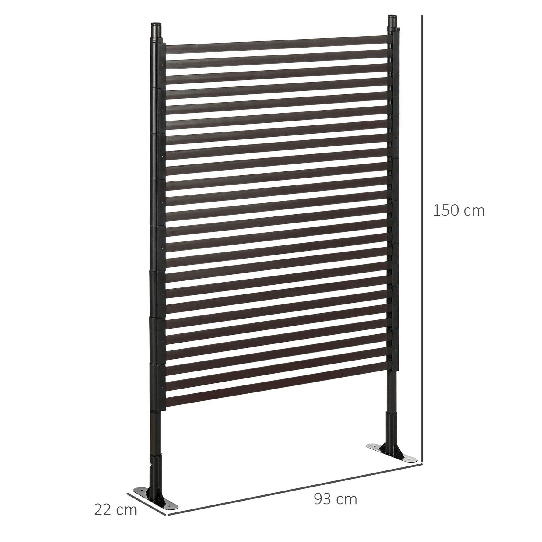 Panneau clotûre de jardin brise vue en métal extérieur avec pieds ou piquets à planter, modulaire, 93L x 22l x 150H cm