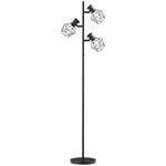 Lampadaire sur pied salon lampe sur pied 3 lumières adaptée aux ampoules E27 (non incluses) 41 x 28 x 169 cm noir