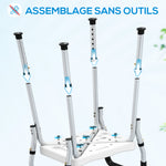 Tabouret de douche pour personnes âgées et handicapées avec accoudoirs, hauteur réglable, patins antidérapants, blanc